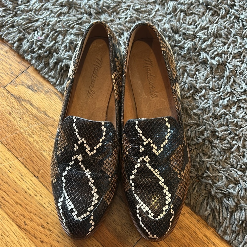 Madewell The Frances Loafer in Snake Embossed Leather Size 5.5 - Picture 4 of 11